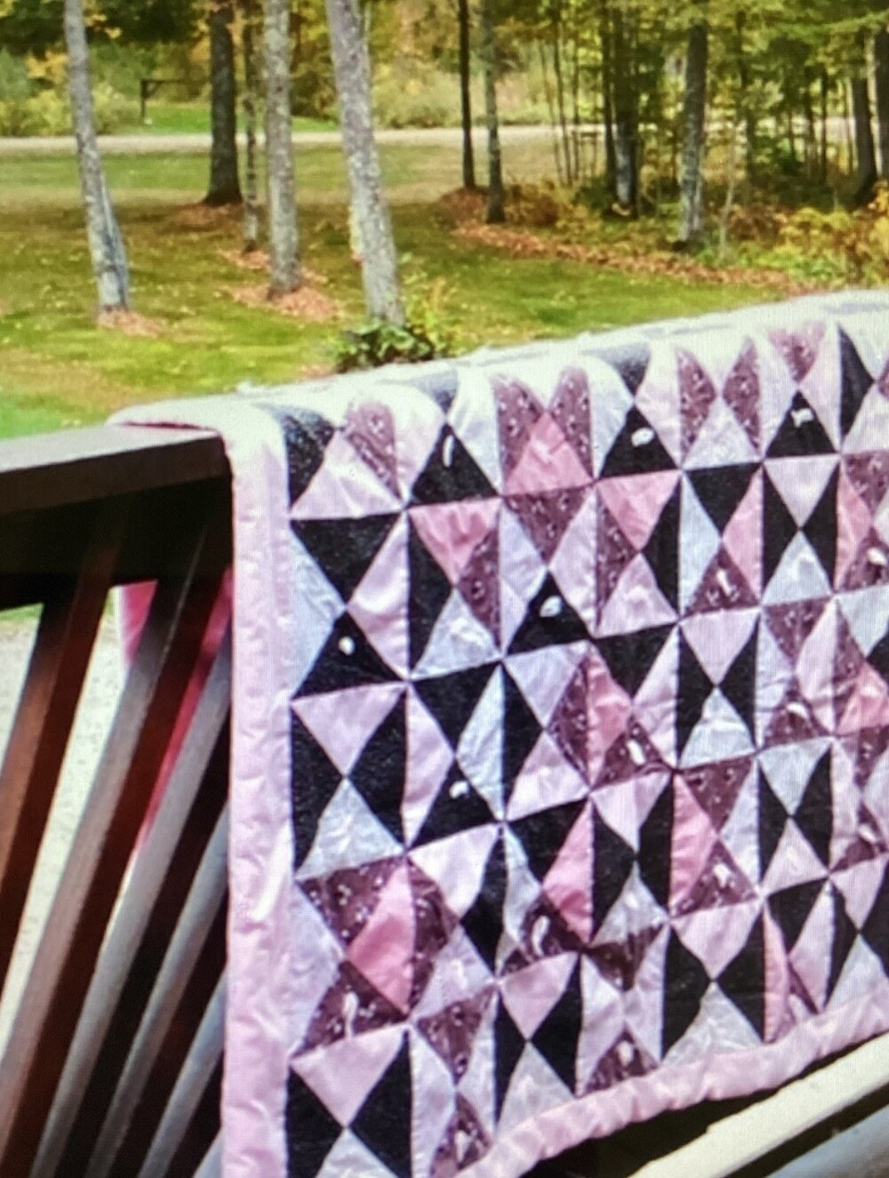 πΊπ² Vintage BLANKET Reversible Sky Blue Cream Coral & Brown - Picture 9 of 16
